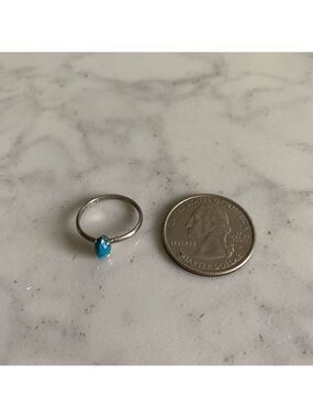 Silver Turquoise Ring Size 5